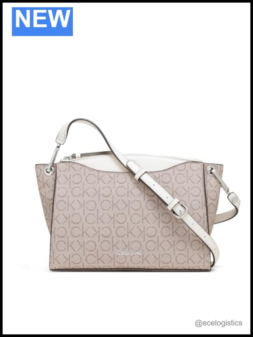 Vegan Leather Top Zip Crossbody Bag with Adjustable Strap